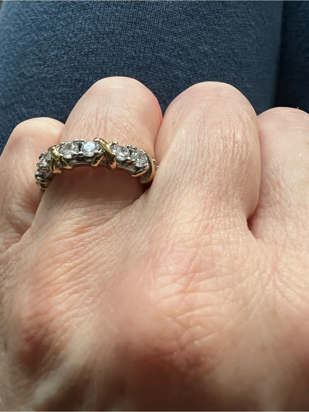 Gold and Silver Diamond-Accent Eternity Band - Women's Jewelry